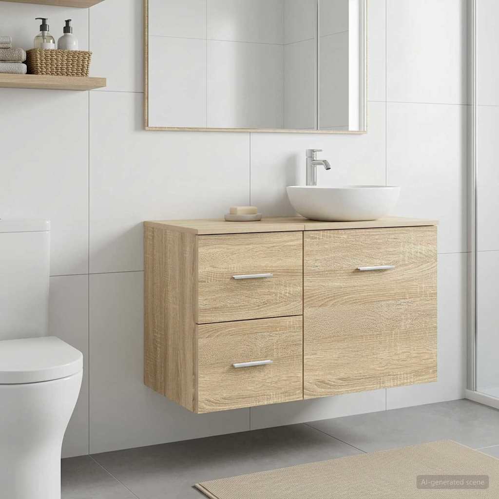 vidaXL Bathroom Cabinet Mid-level White 30 x 35 x 50 cm Engineered Wood
