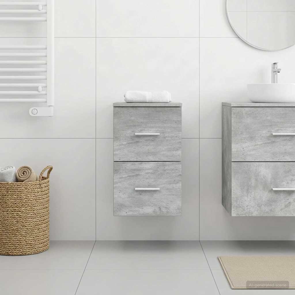 vidaXL Bathroom Cabinet Mid-level White 30 x 35 x 50 cm Engineered Wood