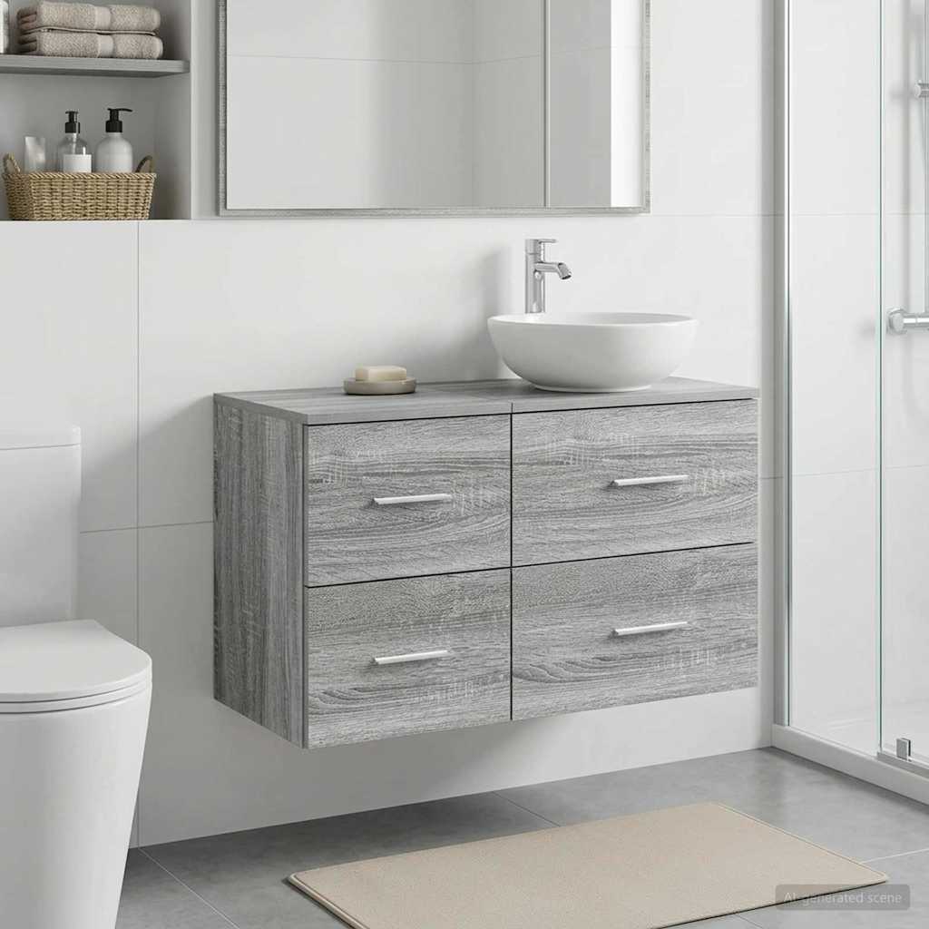 vidaXL Bathroom Cabinet Mid-level White 30 x 35 x 50 cm Engineered Wood