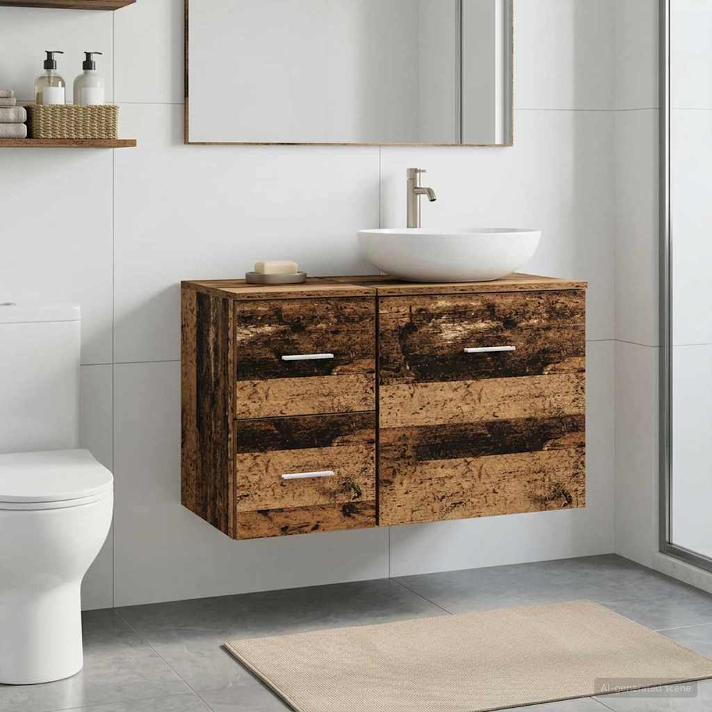 vidaXL Bathroom Cabinet Mid-level White 30 x 35 x 50 cm Engineered Wood