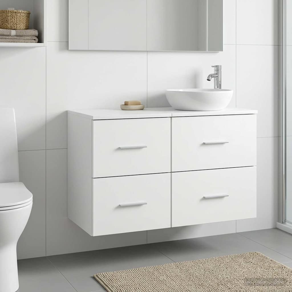 vidaXL Bathroom Cabinet Mid-level White 30 x 35 x 50 cm Engineered Wood
