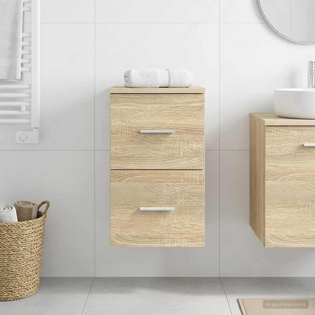 vidaXL Bathroom Cabinet Mid-level White 30 x 35 x 50 cm Engineered Wood