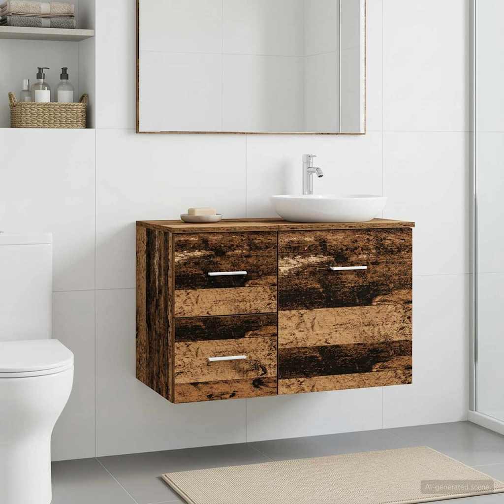vidaXL Bathroom Cabinet Mid-level White 30 x 35 x 50 cm Engineered Wood