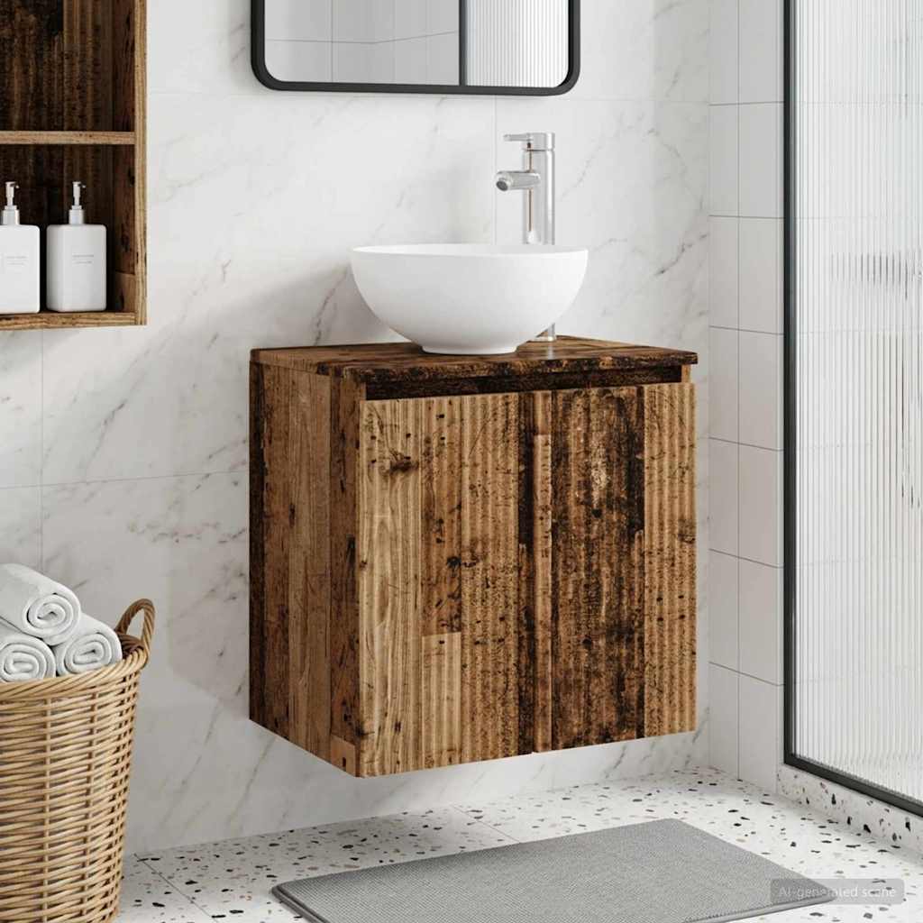 vidaXL Wandgemonteerde wastafel van een meubel Wit 49,5 x 41 x 64,5 cm