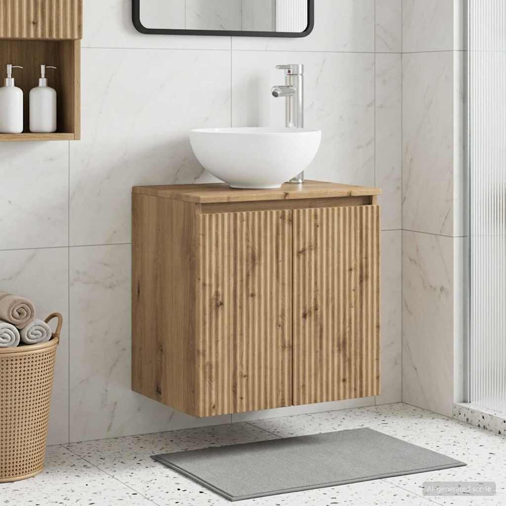 vidaXL Wandgemonteerde wastafel van een meubel Wit 49,5 x 41 x 64,5 cm