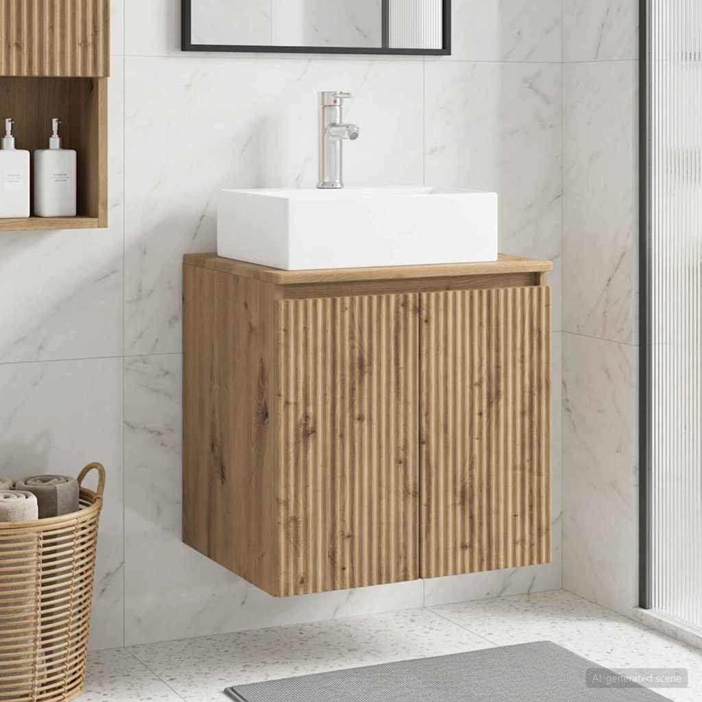 vidaXL Wandgemonteerde wastafel van een meubel Wit 49,5 x 41 x 62,5 cm
