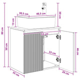 vidaXL Wandgemonteerde wastafel van een meubel Wit 53 x 35 x 63 cm