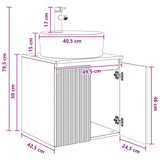 vidaXL Wandgemonteerde wastafel van een meubel Wit 49,5 x 44,5 x 65 cm