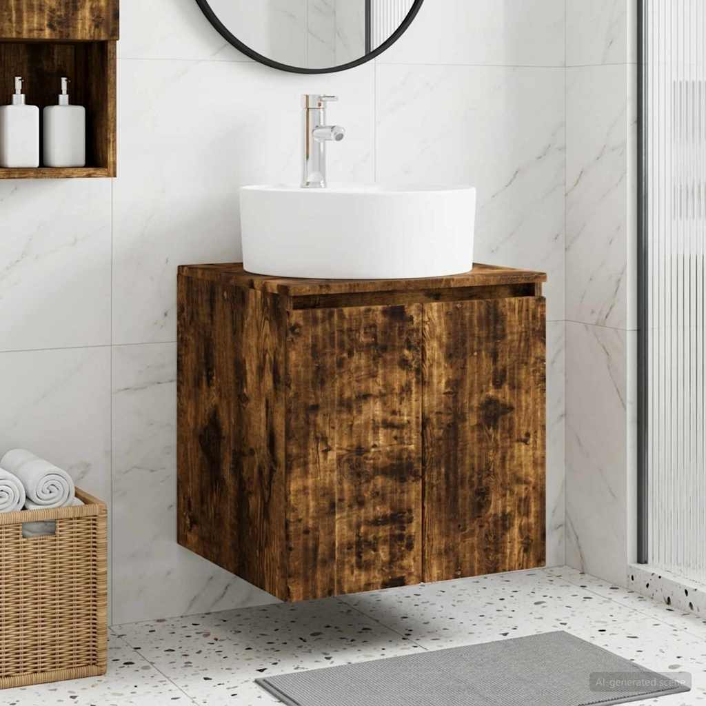 vidaXL Wandgemonteerde wastafel van een meubel Wit 49,5 x 44,5 x 65 cm