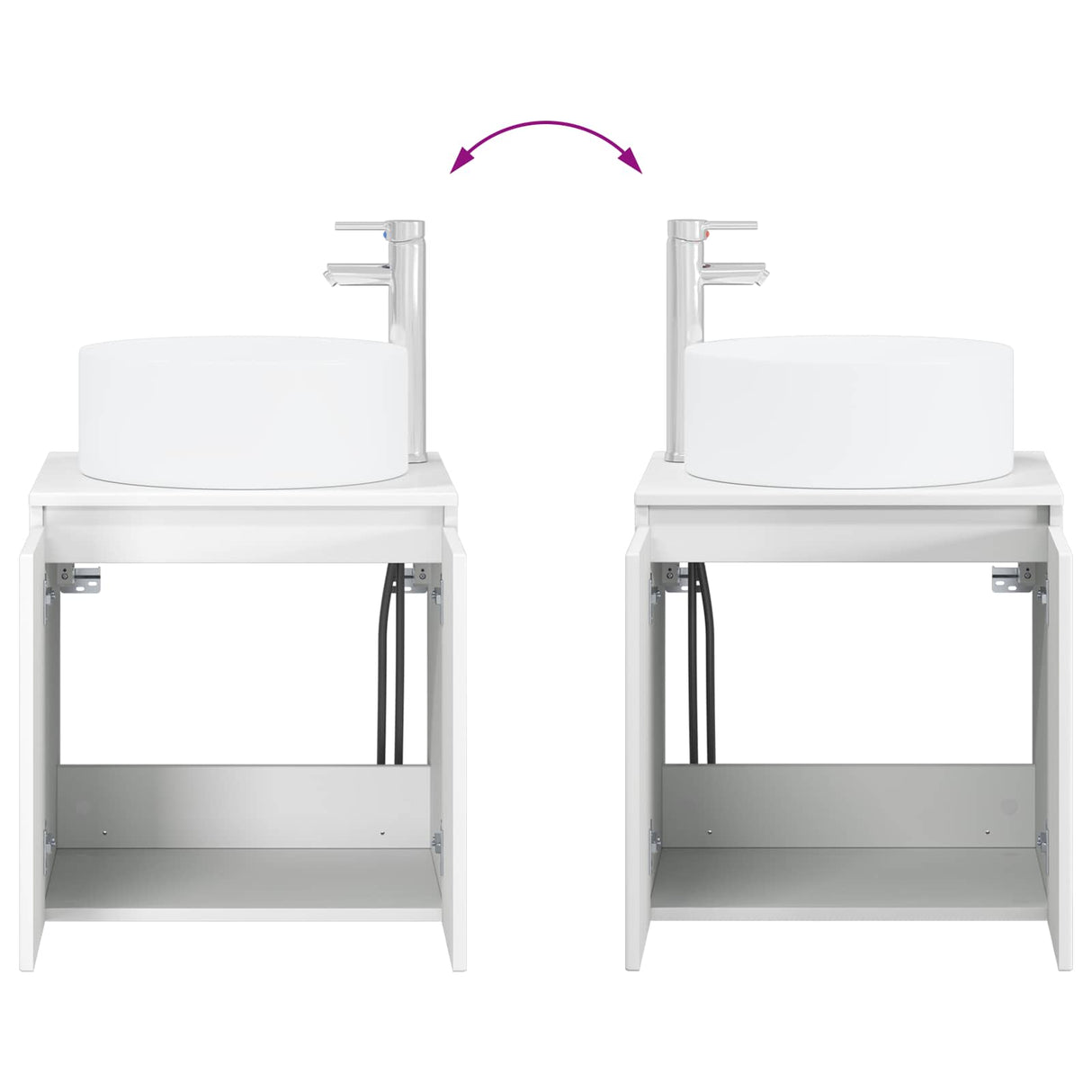 vidaXL Wandgemonteerde wastafelmeubel Wit 49,5 x 44,5 x 65,5 cm