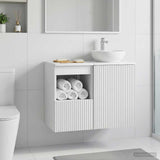 vidaXL Badkamerkast Wit 30 x 35 x 50 cm Bewerkt hout