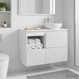 vidaXL Badkamerkast Wit 30 x 35 x 50 cm Bewerkt hout