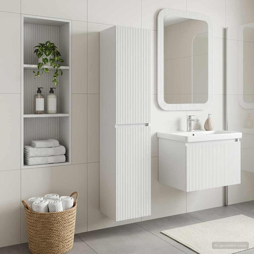 vidaXL Wandgemonteerde Badkamerkast Wit 33 x 34,5 x 160 cm