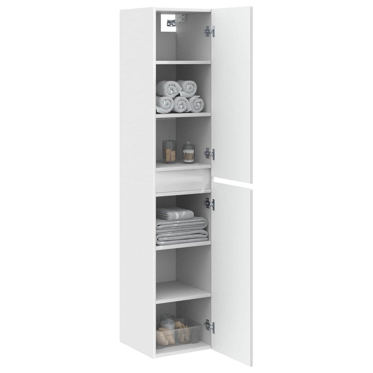 vidaXL Wandgemonteerde Badkamerkast Wit 33 x 34,5 x 160 cm
