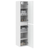 vidaXL Wandgemonteerde Badkamerkast Wit 33 x 34,5 x 160 cm