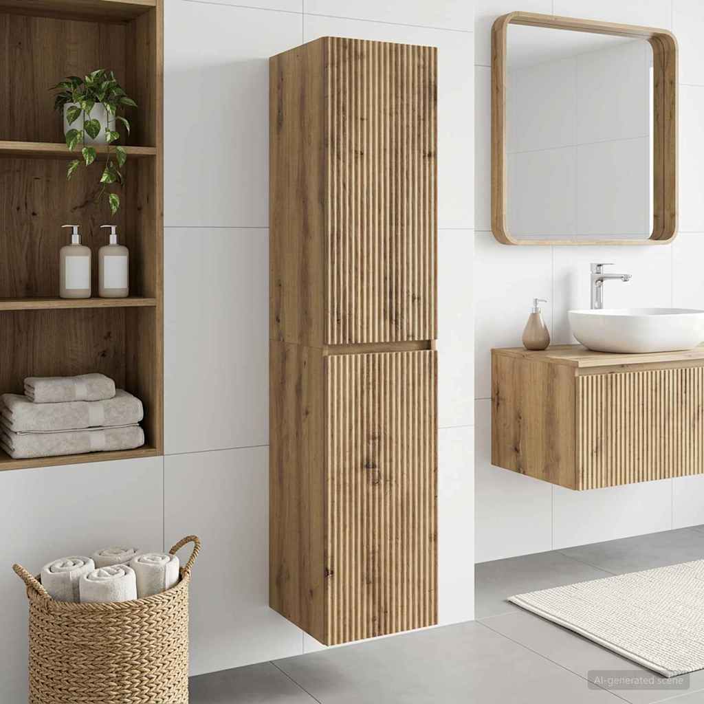 vidaXL Wandgemonteerde Badkamerkast Wit 33 x 34,5 x 160 cm