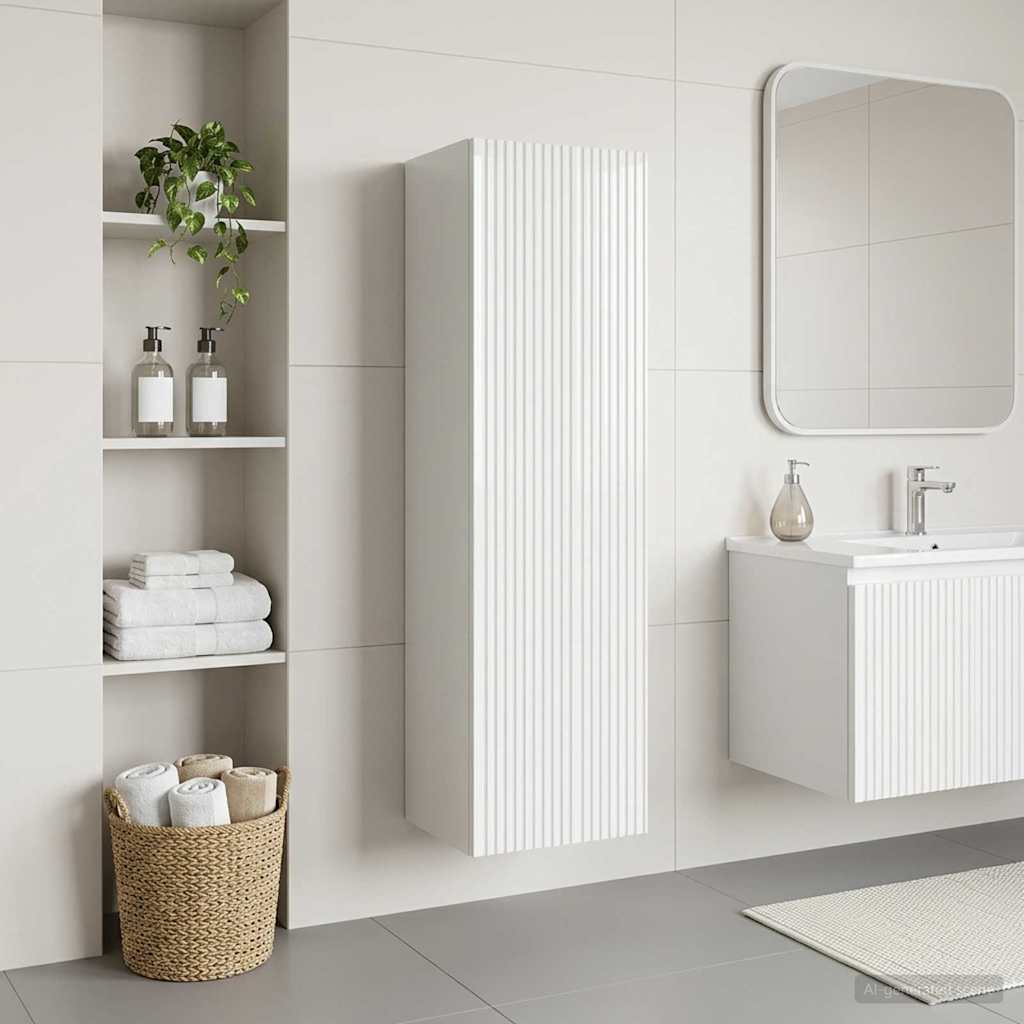 vidaXL Wandgemonteerde Badkamerkast Wit 33 x 34,5 x 160 cm