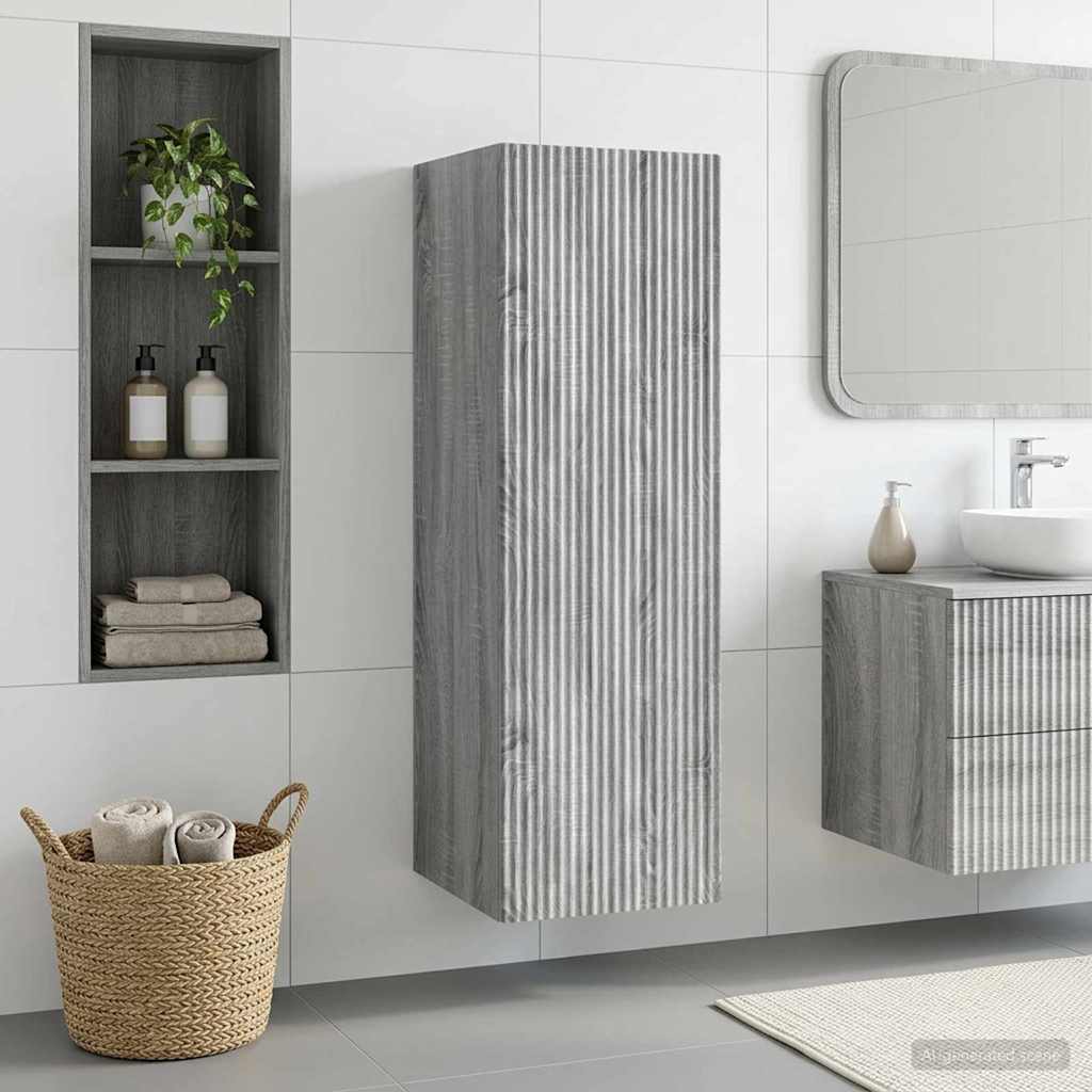 vidaXL Wandgemonteerde Badkamerkast Wit 33 x 34,5 x 160 cm