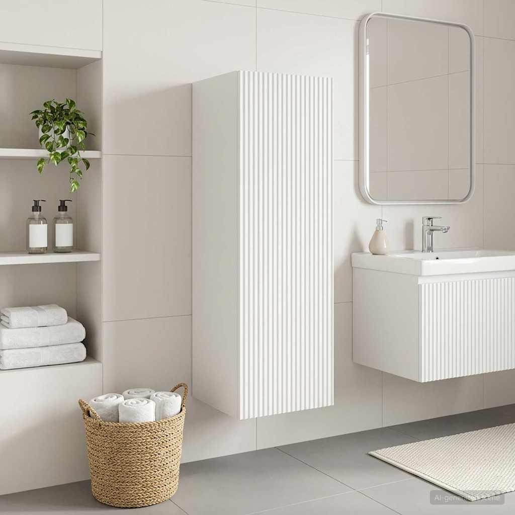 vidaXL Wandgemonteerde Badkamerkast Wit 33 x 34,5 x 160 cm