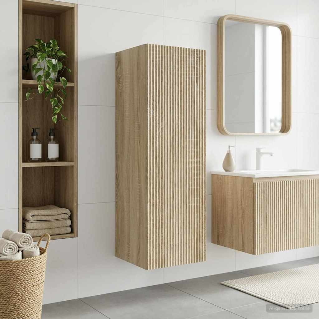 vidaXL Wandgemonteerde Badkamerkast Wit 33 x 34,5 x 160 cm