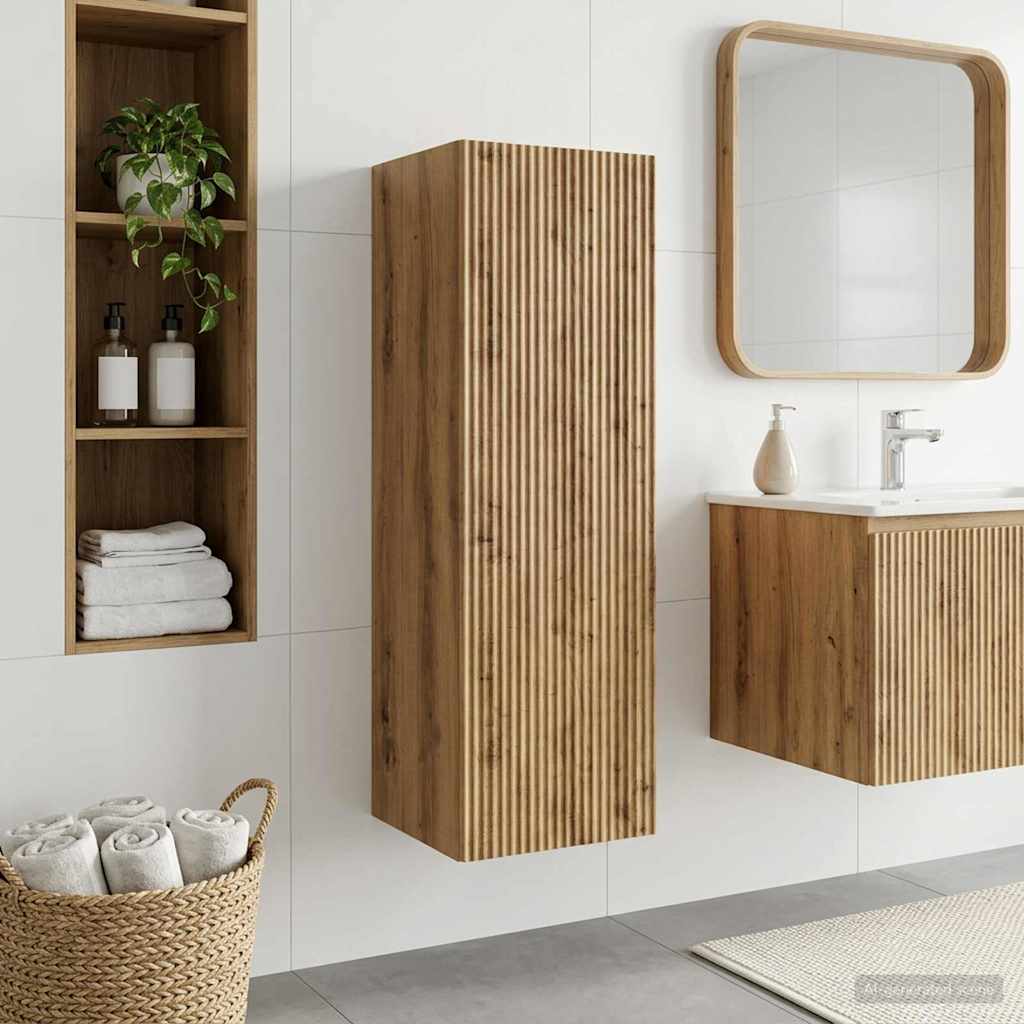 vidaXL Wandgemonteerde Badkamerkast Wit 33 x 34,5 x 160 cm