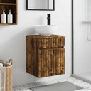 vidaXL Wandgemonteerde wastafelmeubel Wit 39 x 35 x 63 cm Bewerkt hout