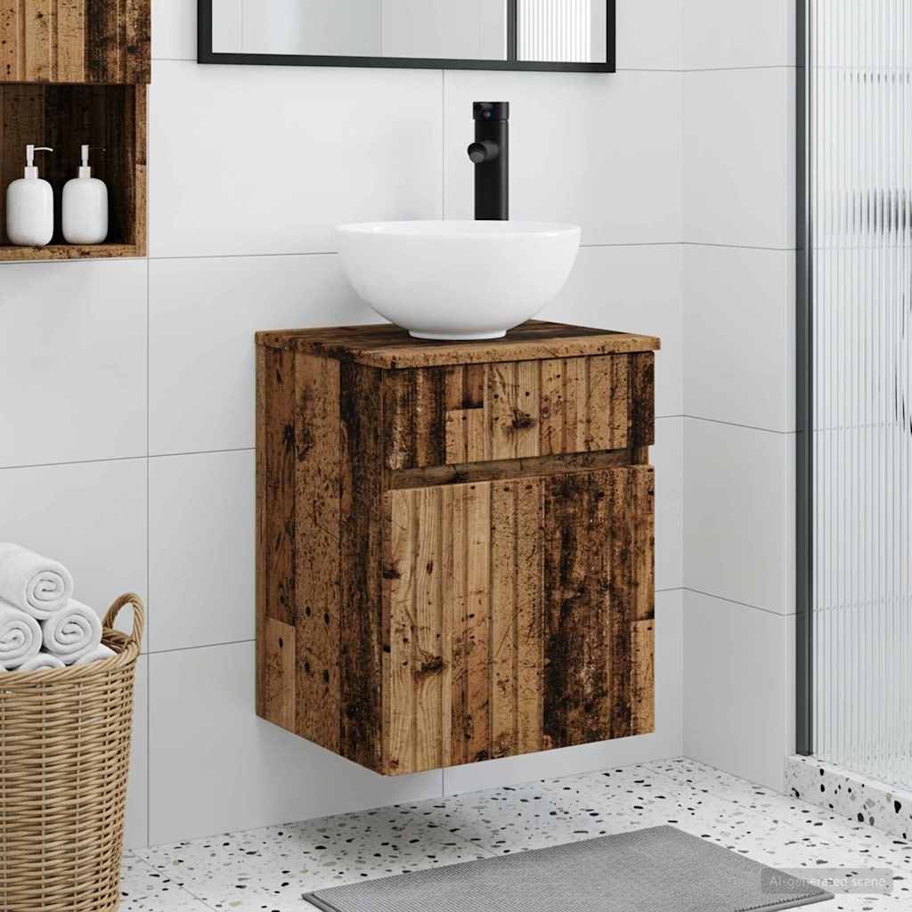 vidaXL Wandgemonteerde wastafelmeubel Wit 39 x 35 x 63 cm Bewerkt hout