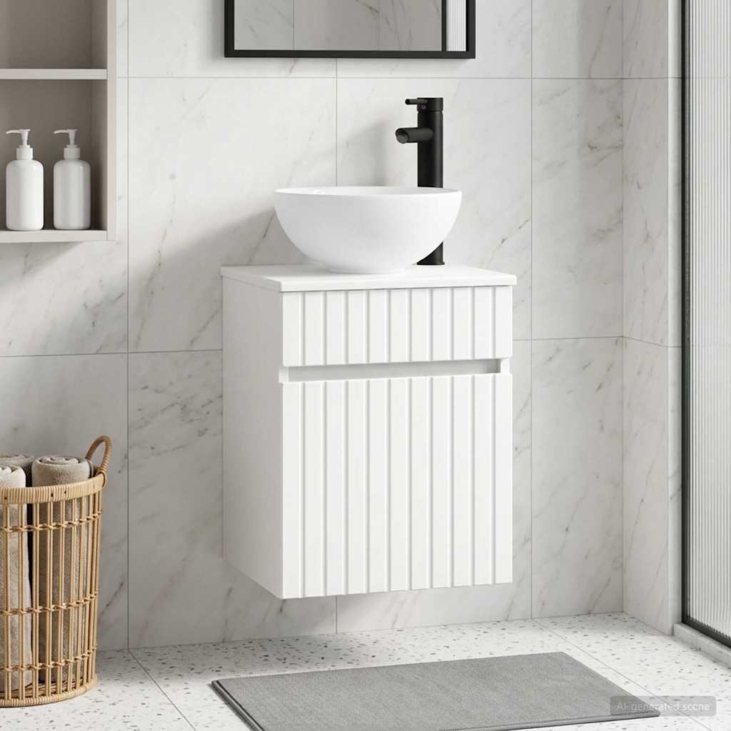 vidaXL Wall-Mounted Washbasin Cabinet White 39 x 41 x 64.5 cm