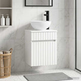 vidaXL Wall-Mounted Washbasin Cabinet White 39 x 41 x 64.5 cm