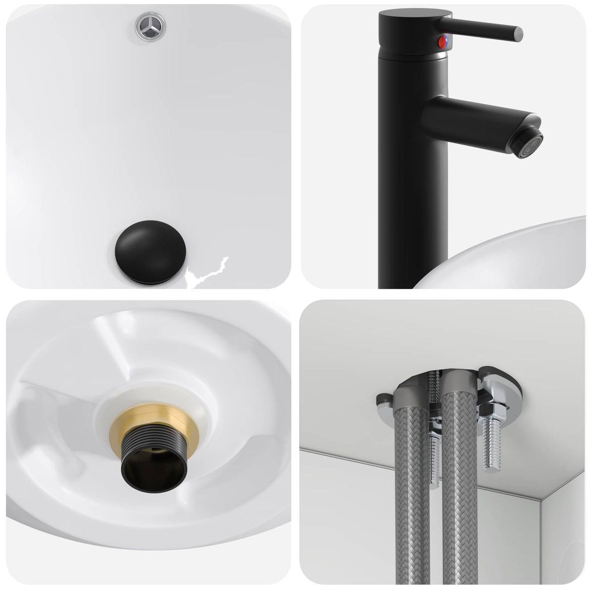 vidaXL Wall-Mounted Washbasin Cabinet White 39 x 41 x 64.5 cm