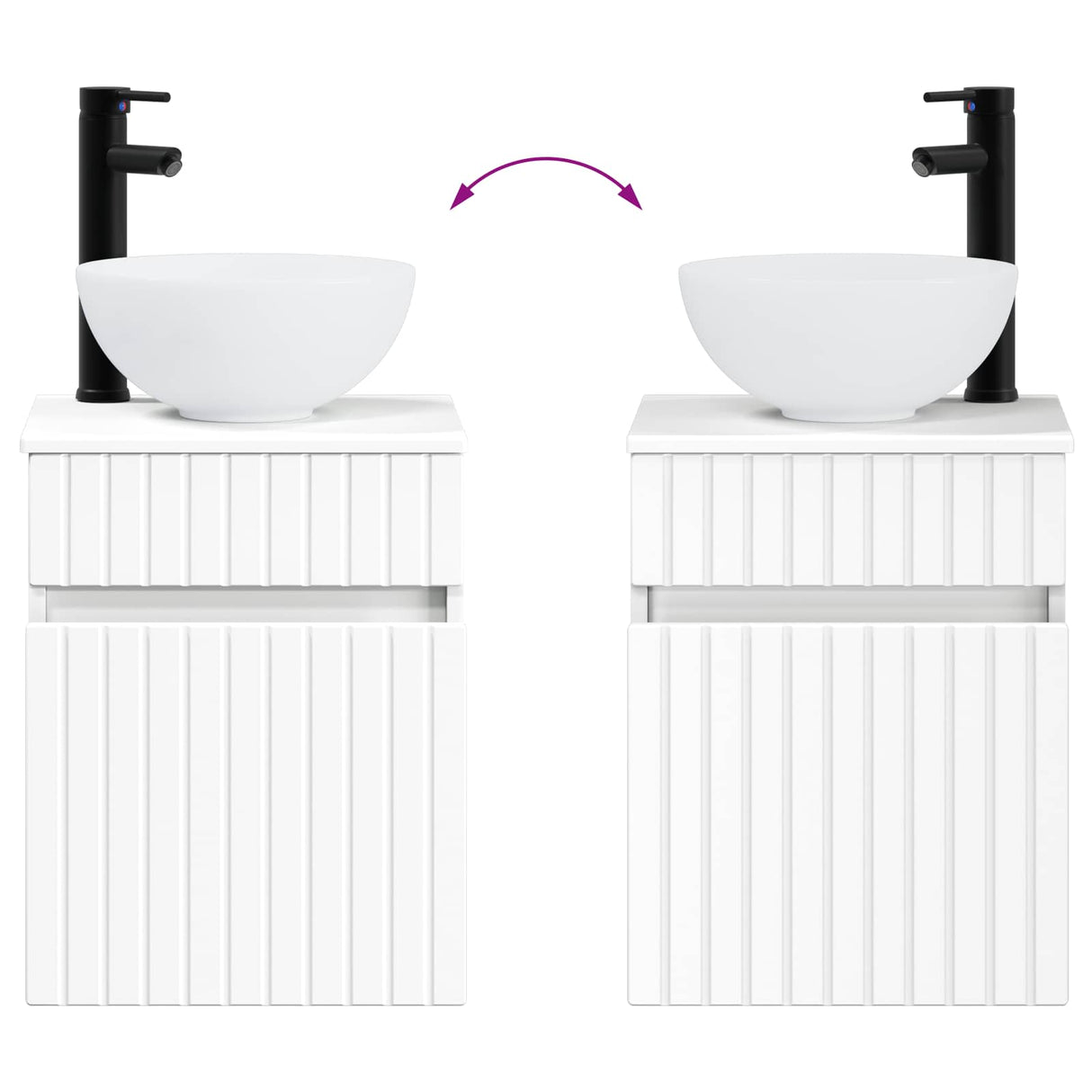 vidaXL Wall-Mounted Washbasin Cabinet White 39 x 41 x 64.5 cm