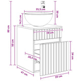 vidaXL Wall-Mounted Washbasin Cabinet White 39 x 41 x 64.5 cm