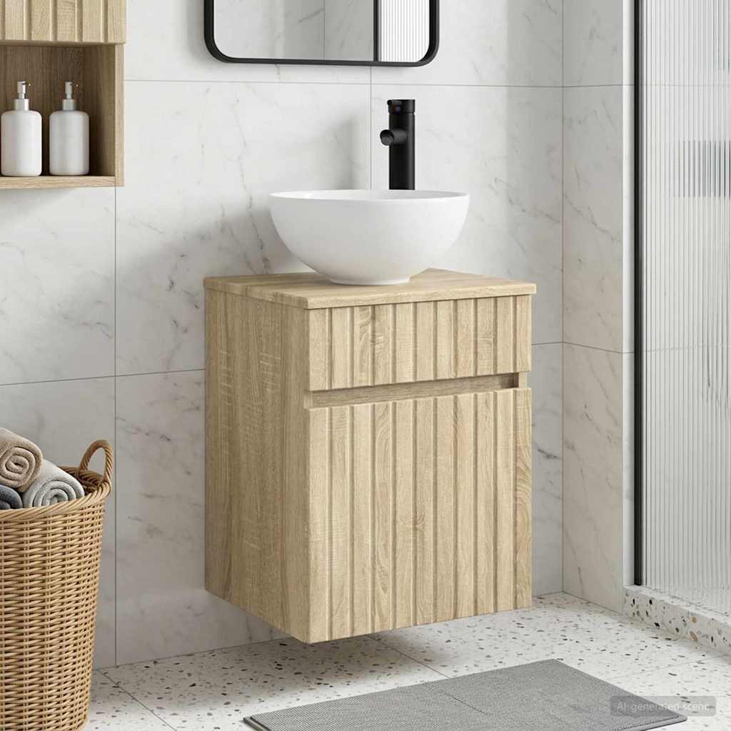 vidaXL Wall-Mounted Washbasin Cabinet White 39 x 41 x 64.5 cm