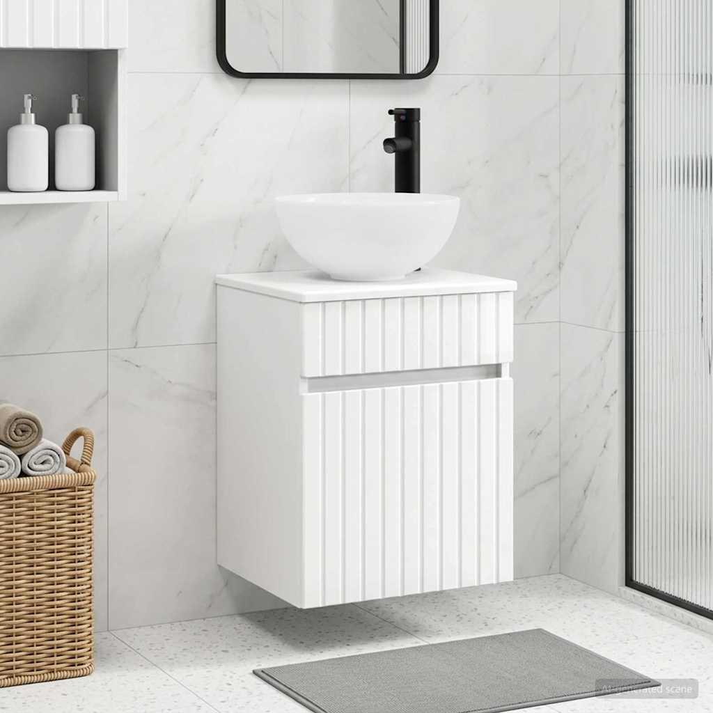 vidaXL Wall-Mounted Washbasin Cabinet White 39 x 41 x 64.5 cm