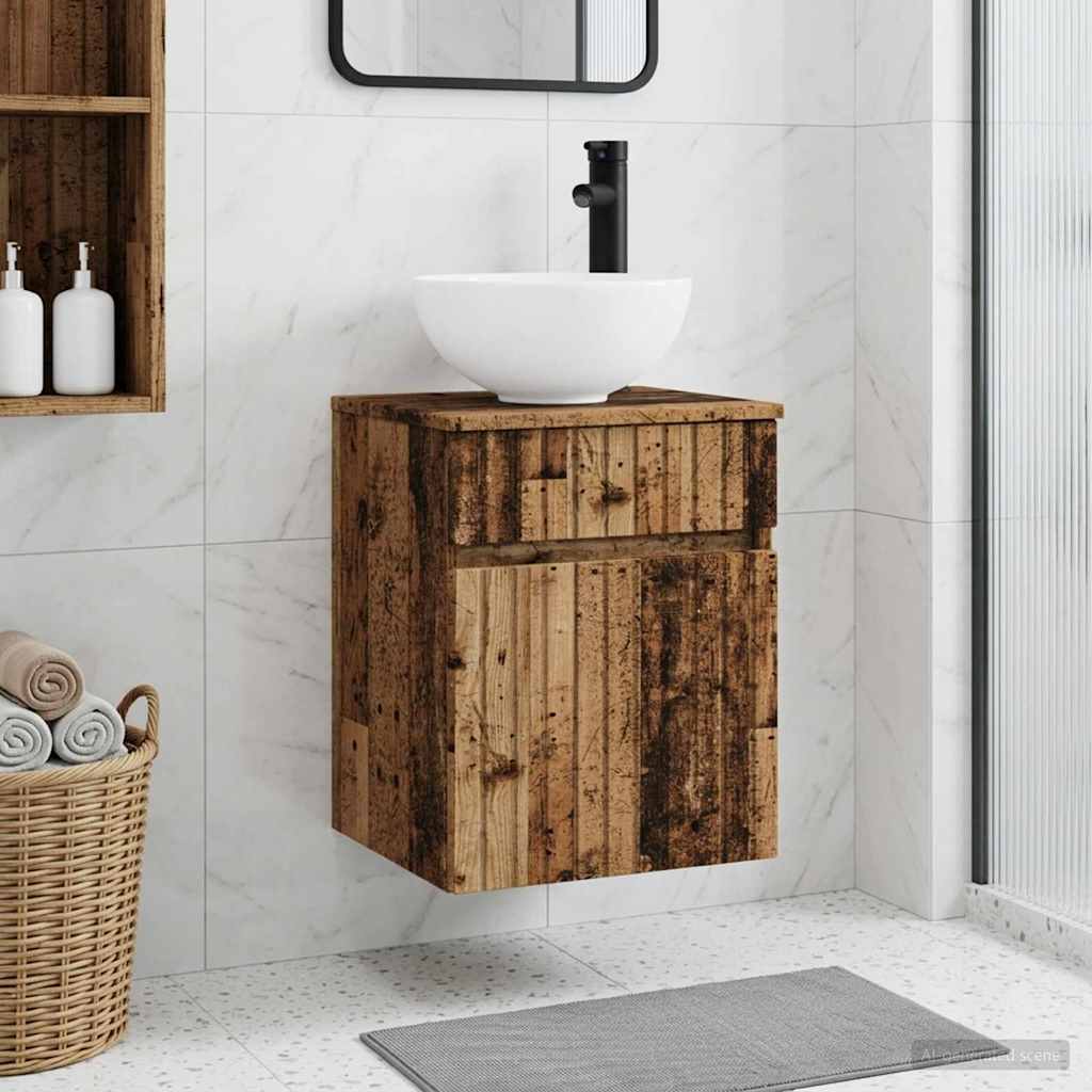 vidaXL Wall-Mounted Washbasin Cabinet White 39 x 41 x 64.5 cm
