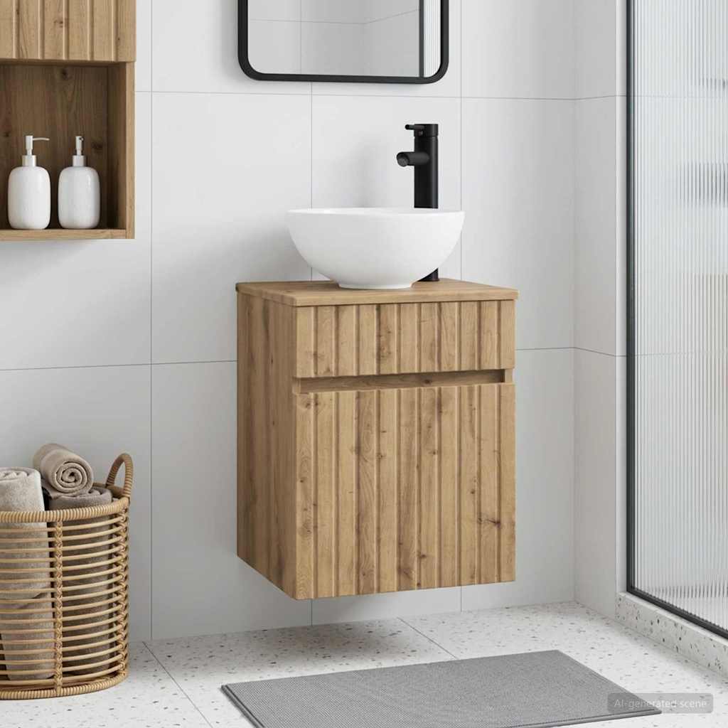 vidaXL Wall-Mounted Washbasin Cabinet White 39 x 41 x 64.5 cm