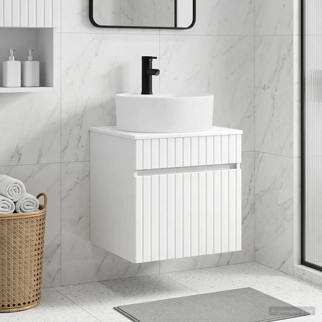 vidaXL Wall-Mounted Washbasin Cabinet White 49 x 44.5 x 65 cm