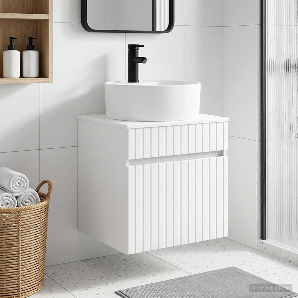 vidaXL Wall-Mounted Washbasin Cabinet White 49 x 44.5 x 65 cm