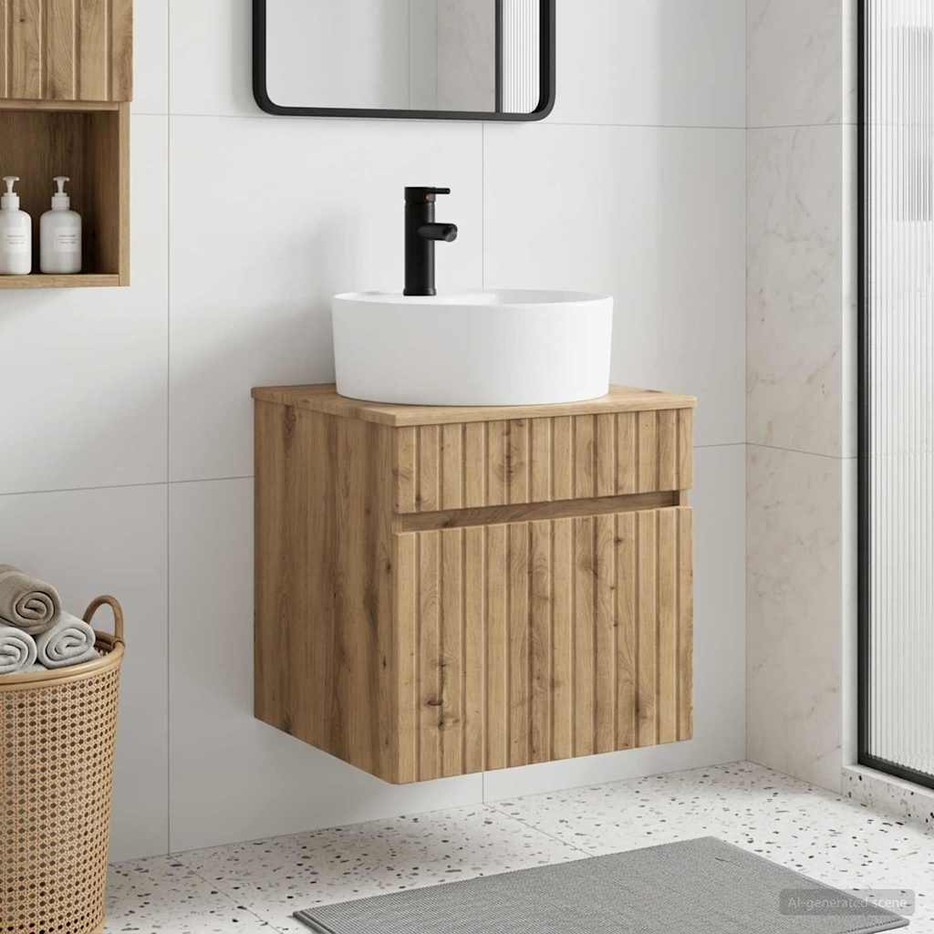 vidaXL Wall-Mounted Washbasin Cabinet White 49 x 44.5 x 65 cm