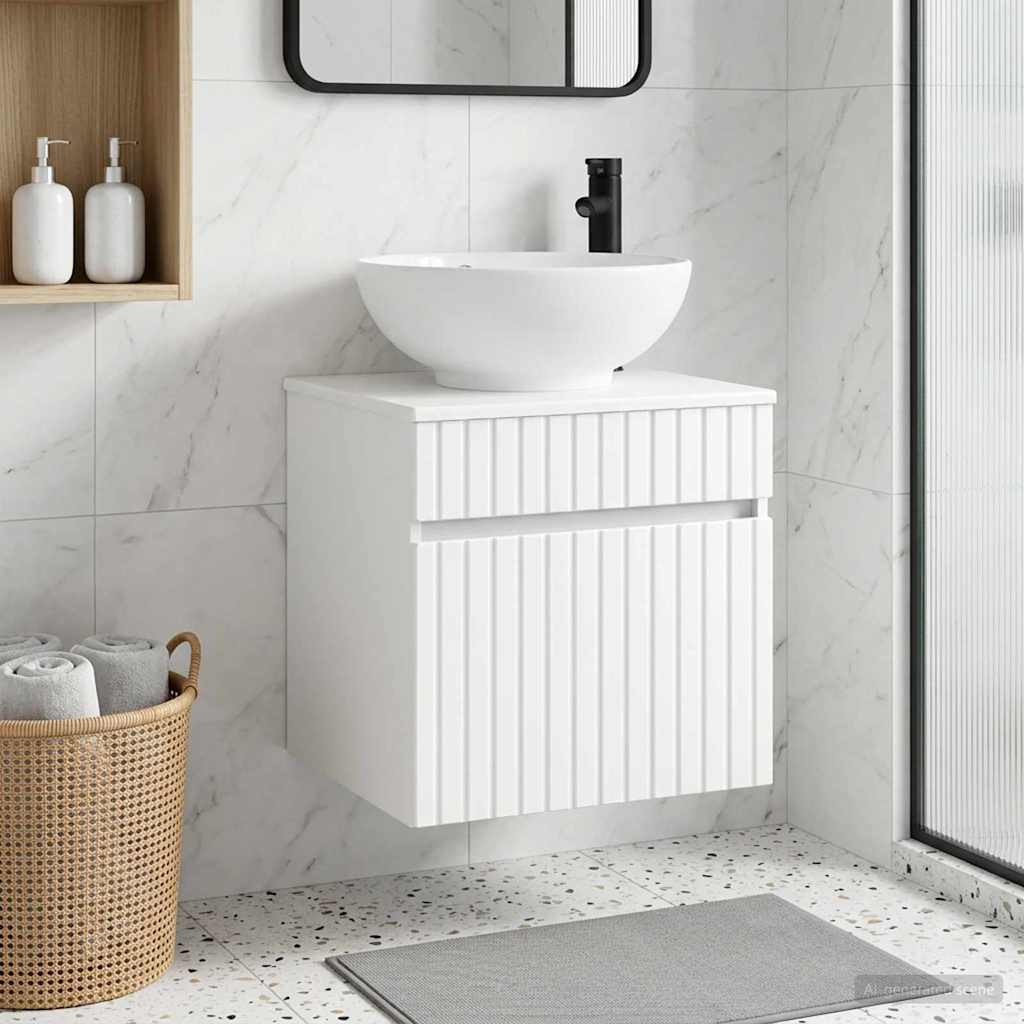 vidaXL Wall-mounted Washbasin Cabinet White 49 x 44.5 x 66.5 cm