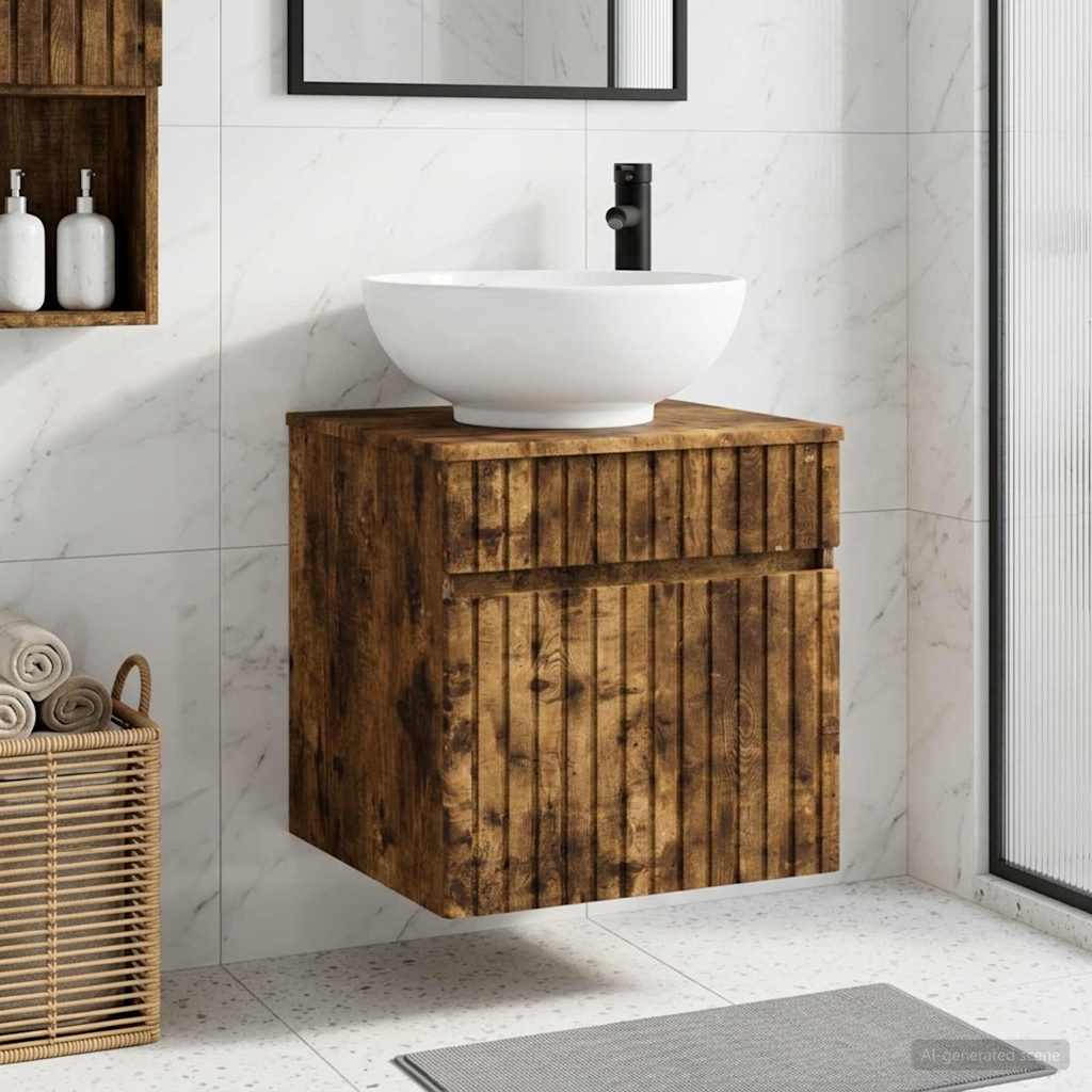vidaXL Wall-mounted Washbasin Cabinet White 49 x 44.5 x 66.5 cm