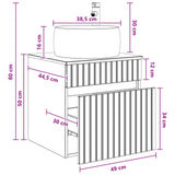vidaXL Wandgemonteerde wastafelmeubel Wit 49 x 44,5 x 66 cm