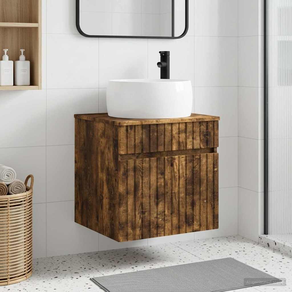 vidaXL Wandgemonteerde wastafelmeubel Wit 49 x 44,5 x 66 cm