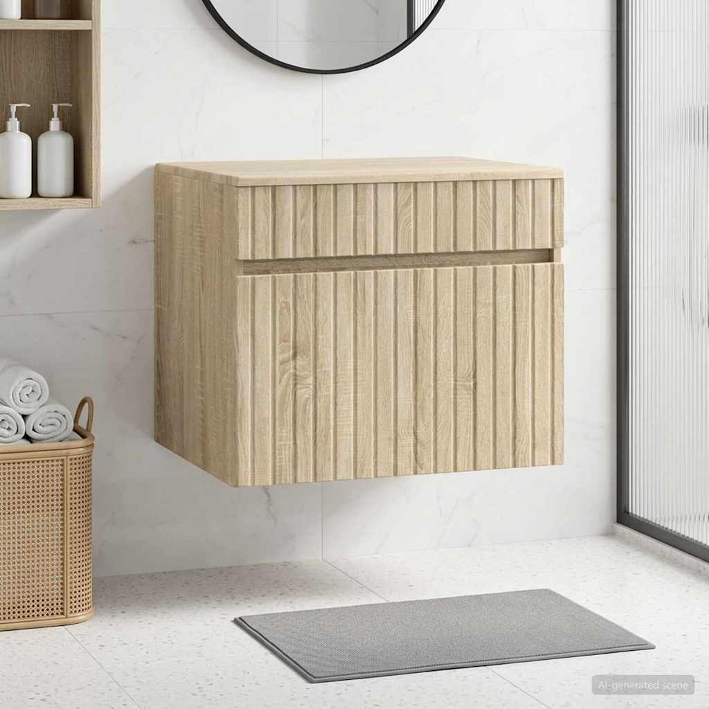 vidaXL Wall-Mounted Bathroom Cabinet White 59 x 44.5 x 50 cm Engineered Wood