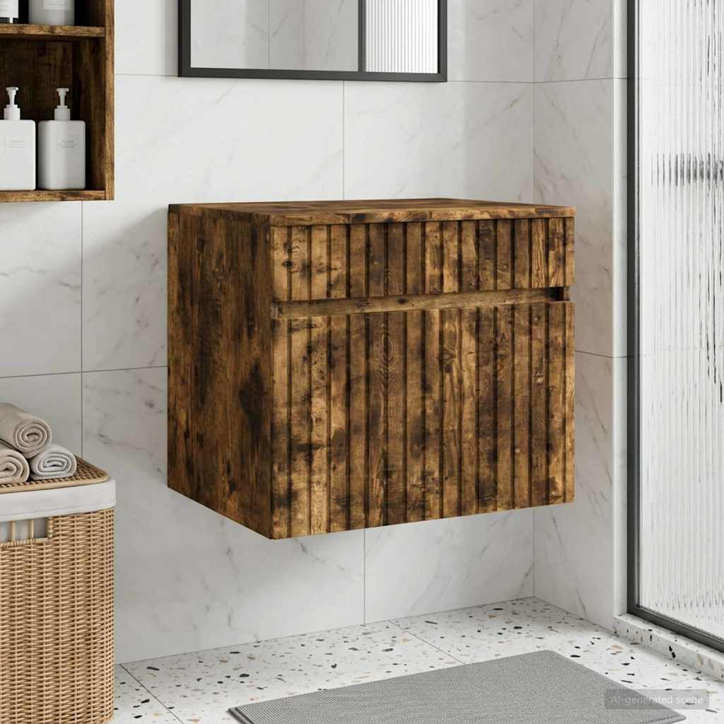 vidaXL Wall-Mounted Bathroom Cabinet White 59 x 44.5 x 50 cm Engineered Wood