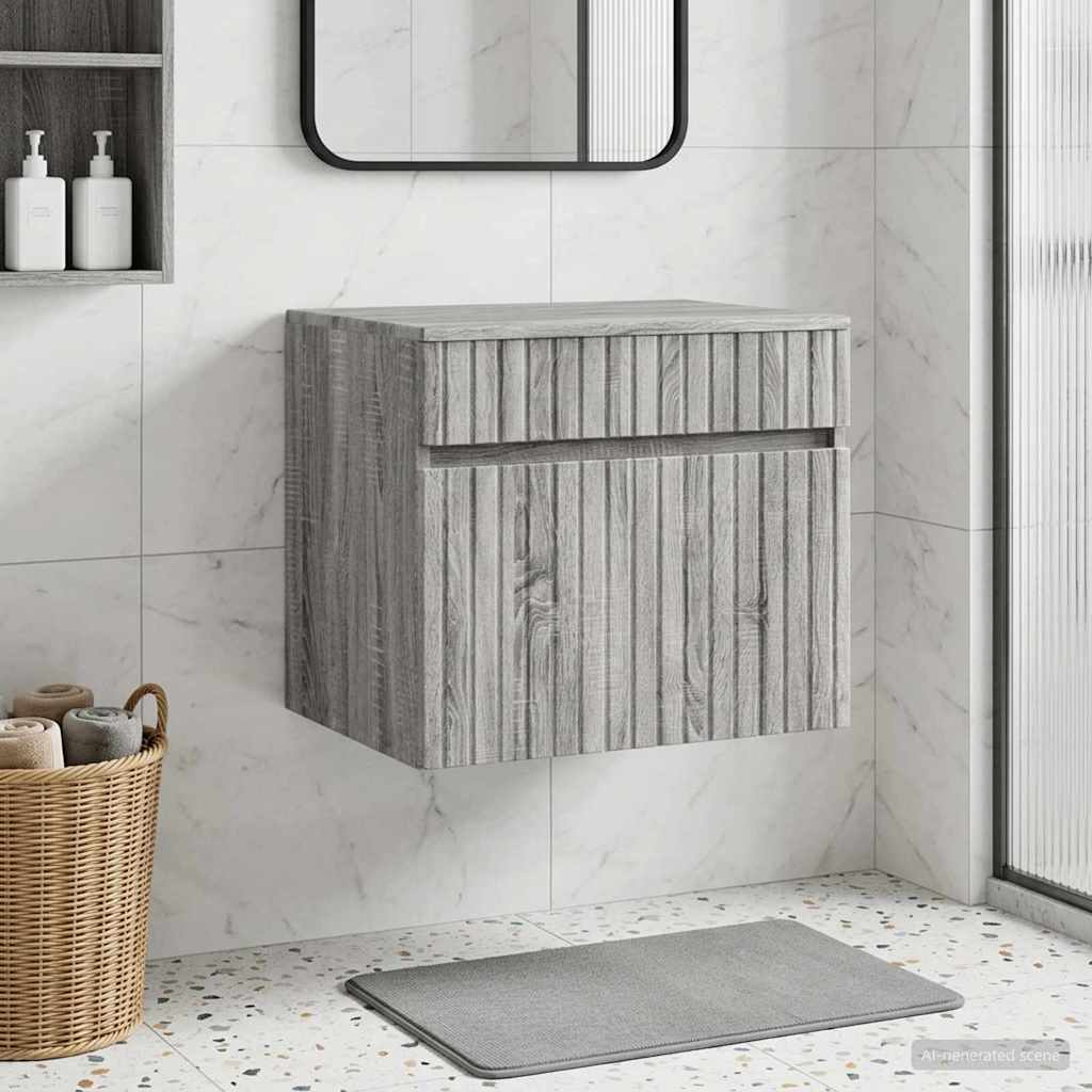 vidaXL Wall-Mounted Bathroom Cabinet White 59 x 44.5 x 50 cm Engineered Wood