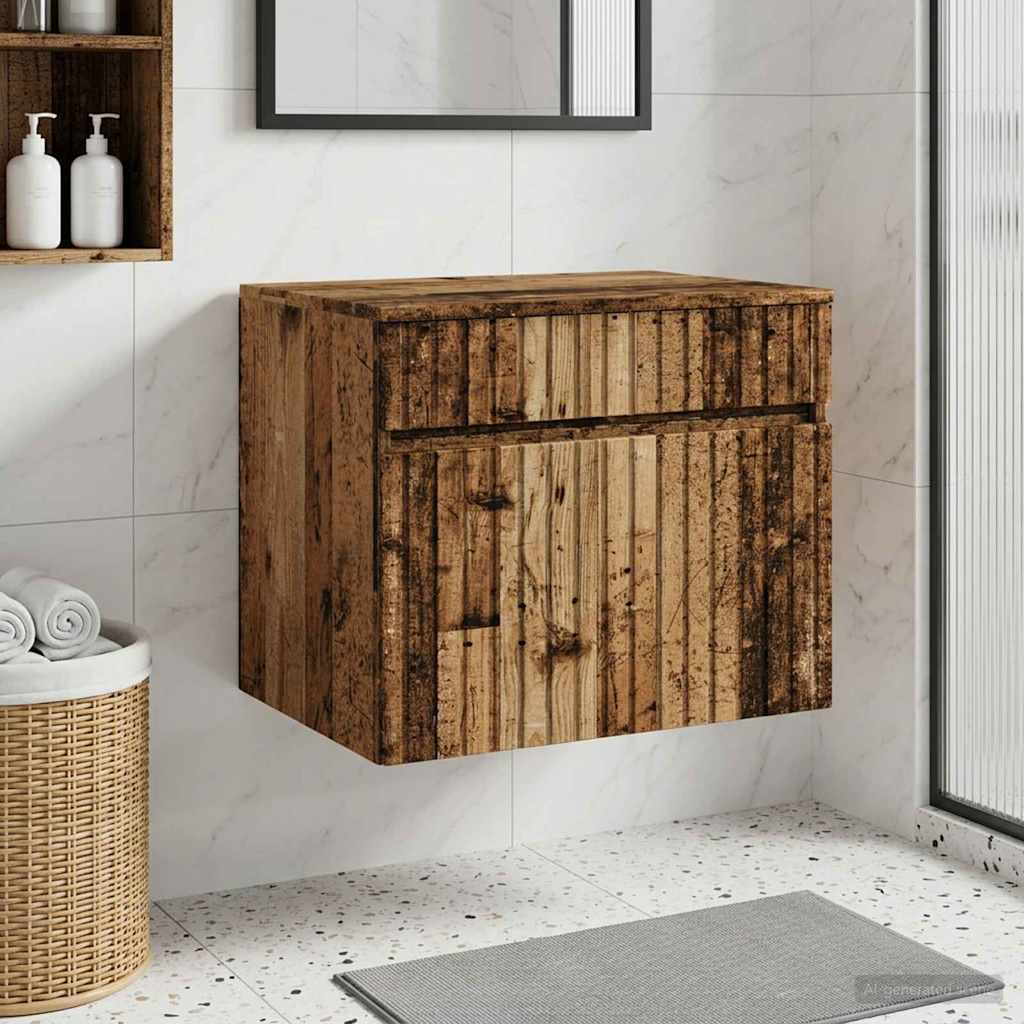 vidaXL Wall-Mounted Bathroom Cabinet White 59 x 44.5 x 50 cm Engineered Wood