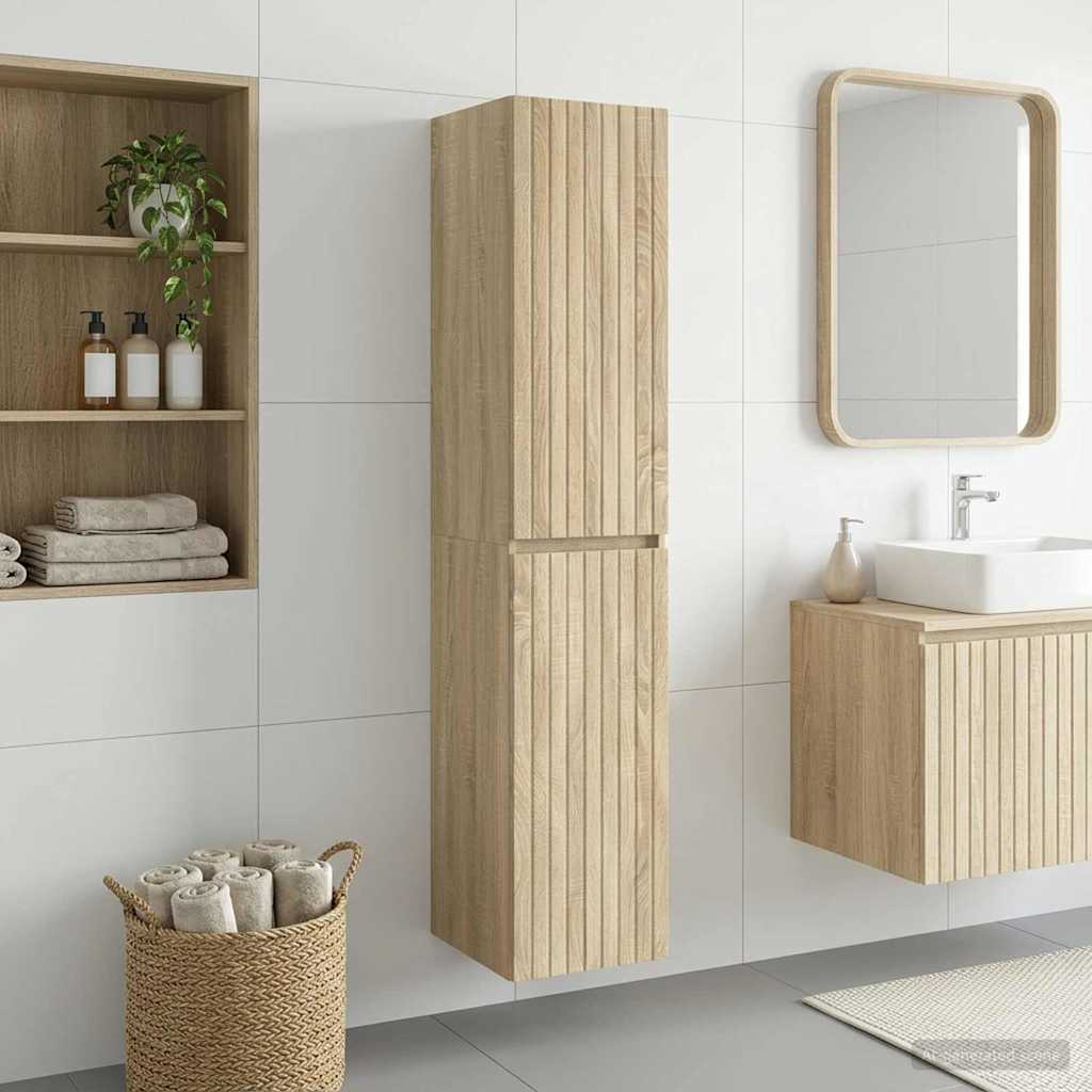 vidaXL Wandgemonteerde Badkamerkast Wit 33 x 34,5 x 160 cm