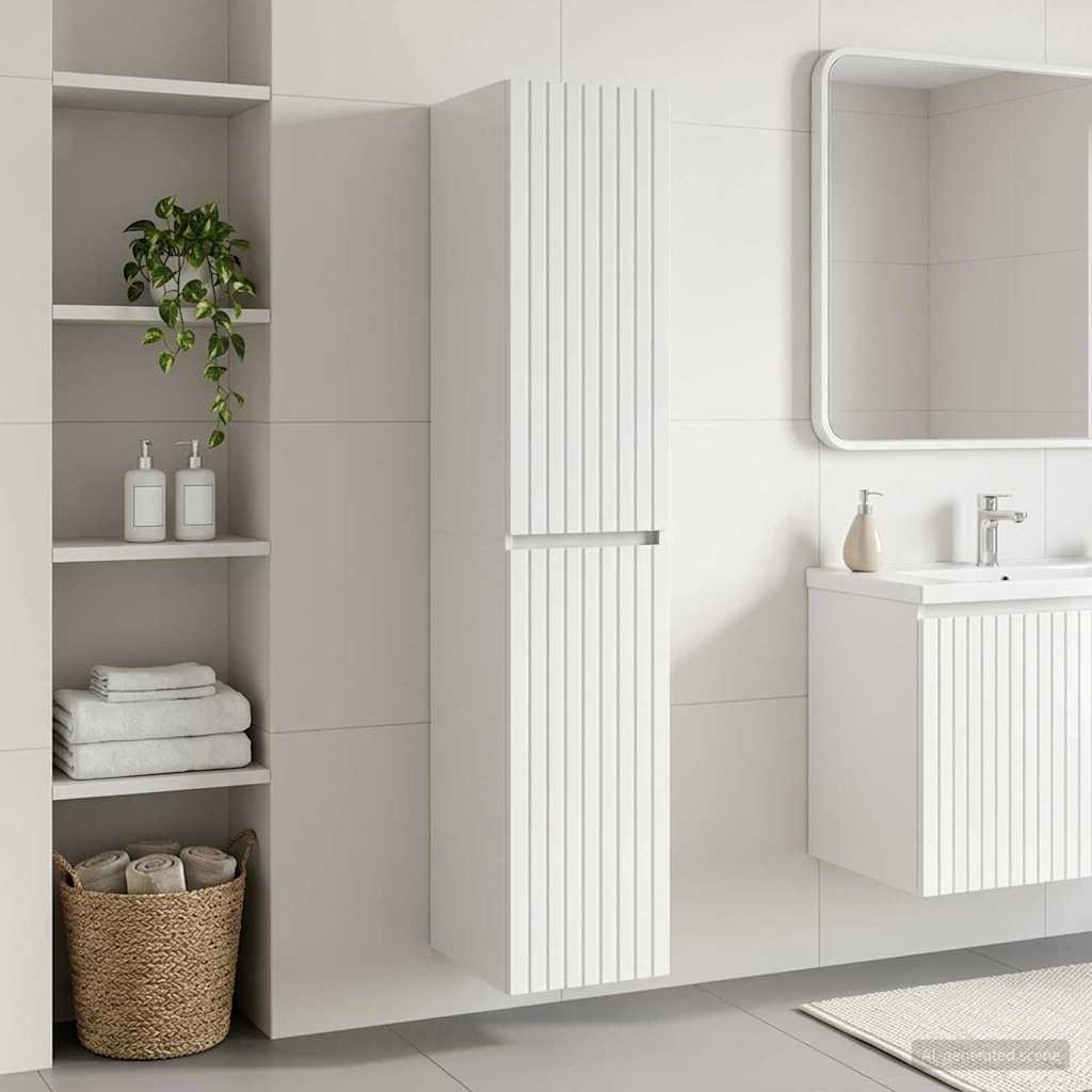 vidaXL Wandgemonteerde Badkamerkast Wit 33 x 34,5 x 160 cm