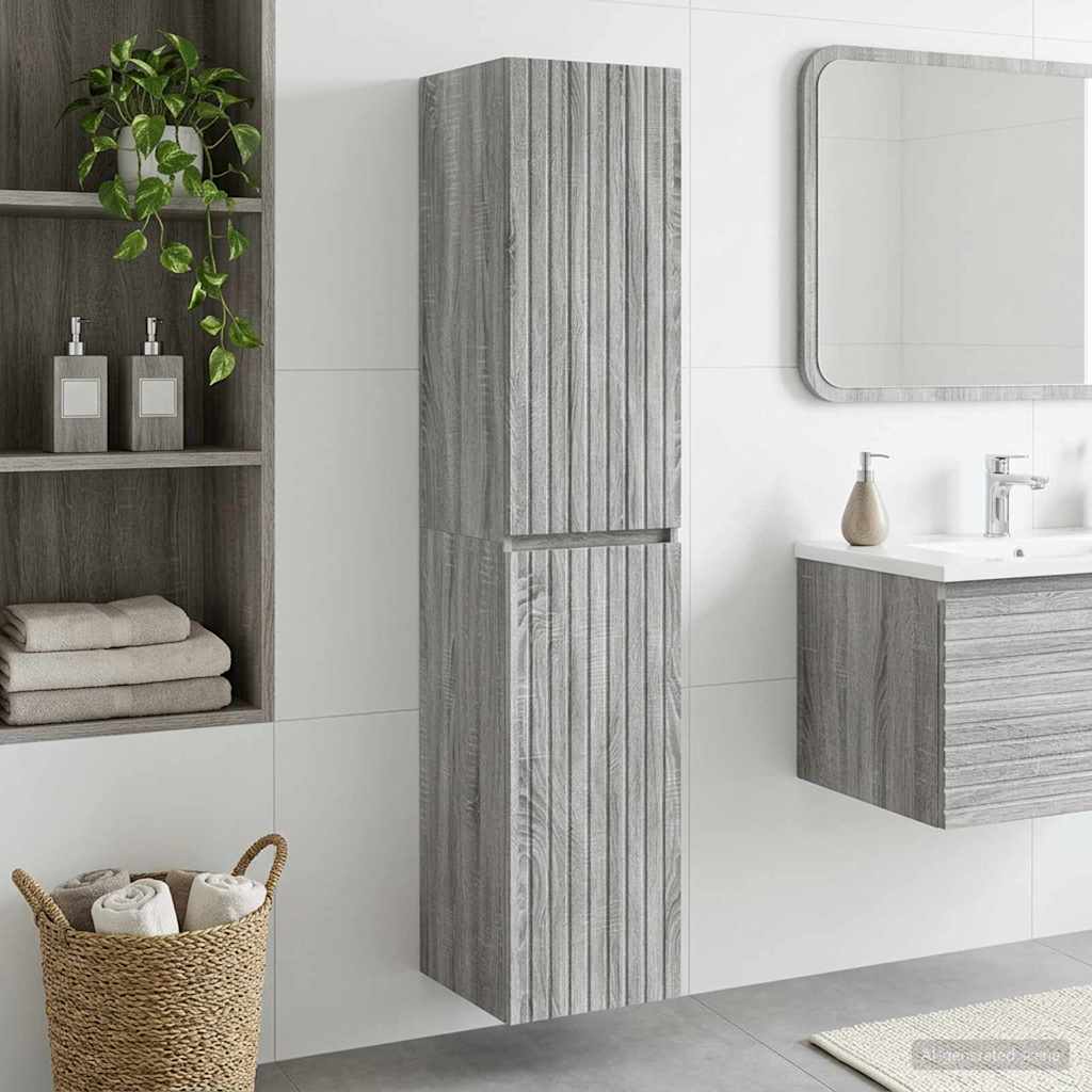 vidaXL Wandgemonteerde Badkamerkast Wit 33 x 34,5 x 160 cm